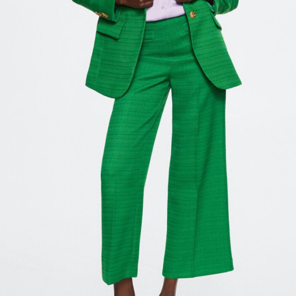 NWT Mango Elegant High Waisted Green Women's Pants - size 4